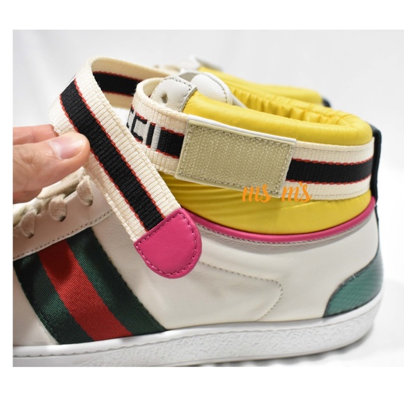 NIB Gucci Signature Web stripe high top sneaker - Picture 5 of 8